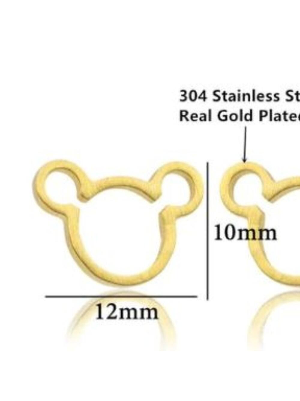 Stainless Steel Mickey Mouse Post Earrings